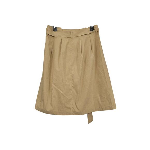 NWT J. Crew Tan Paper-Bag Waist A-Line Belted High Rise Midi Skirt Size 6 Small - Picture 2 of 8